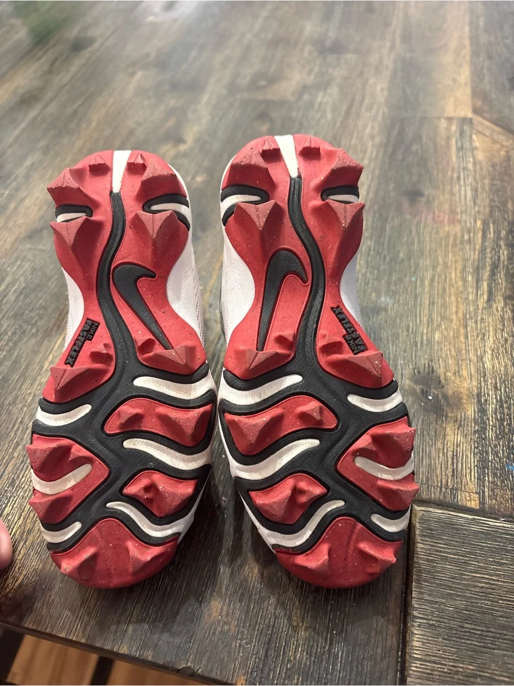 Nike Kids White, Black and Red Cleats